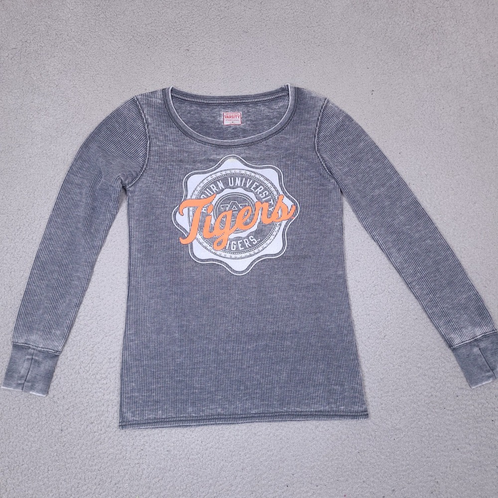 Auburn Tigers‎ Womens Medium Gray Thermal Long Sleeve Shirt Ohio State Varsity